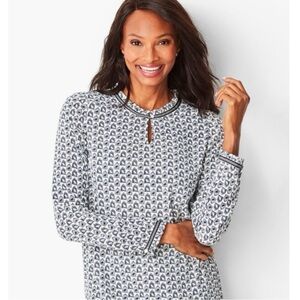 Talbots Birdcage Blouse Long Sleeve Small